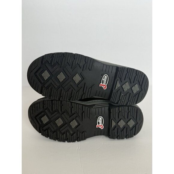 JUSTIN Men's 4" Size 10M Crafton Alloy Toe Work Boot Black SE250 NEW OrthoLite - Picture 6 of 16